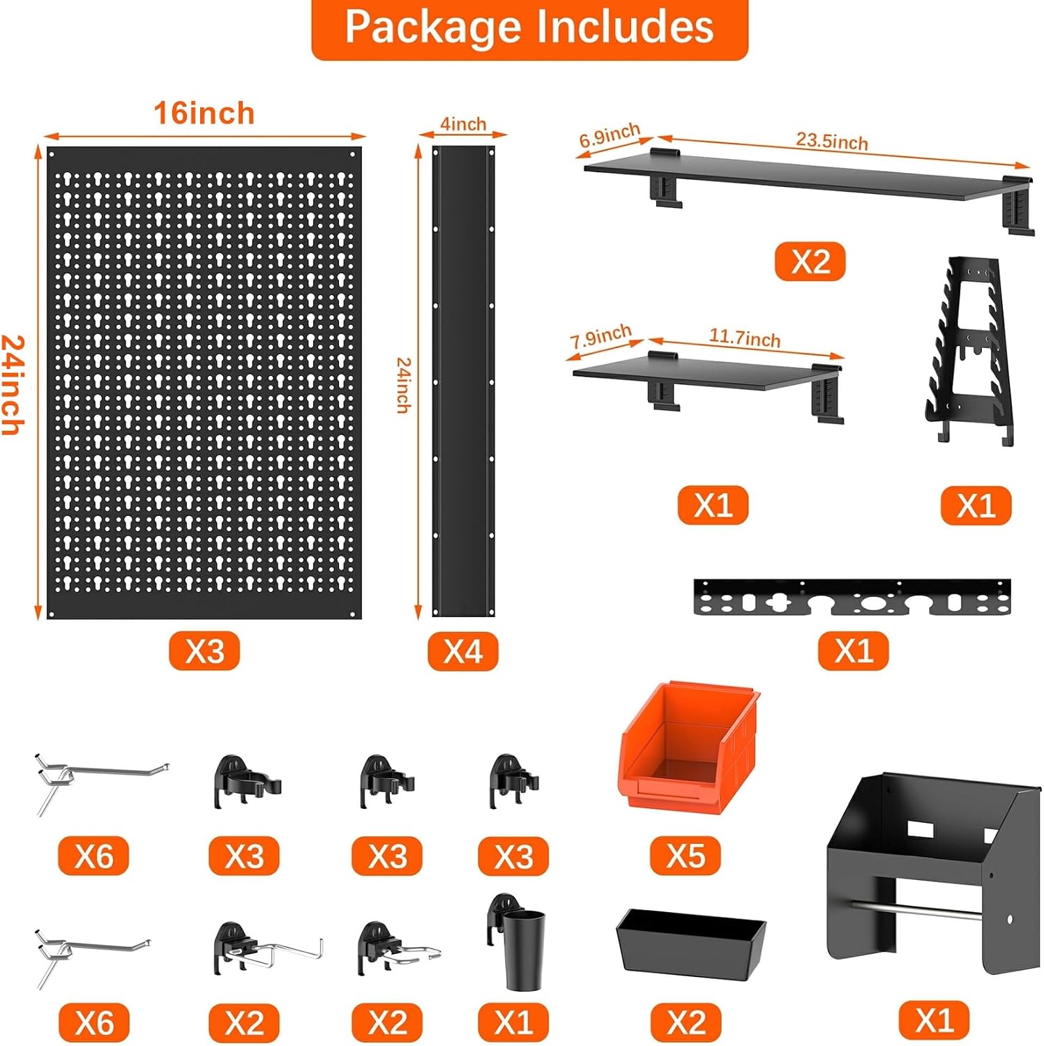 메탈 페그보드 벽걸이 정리 패널 키트, 차고 공구 보관 - Workshop Tools.Hanging Board 리뷰 및 가격