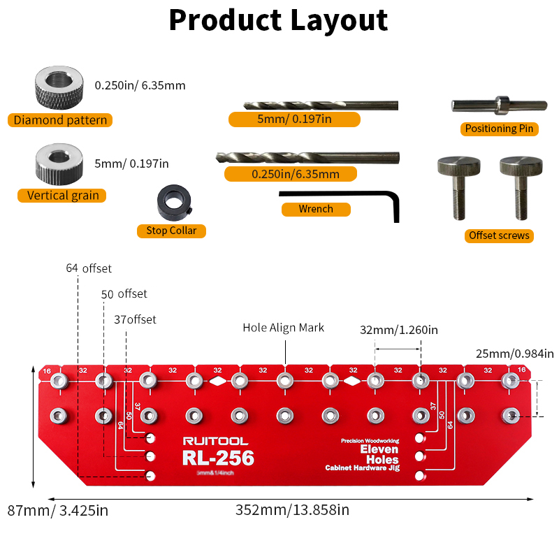 알루미늄 합금 선반 핀 지그 세트, 선반 핀 드릴 가이 - Dowel Jig Kit 리뷰 및 가격