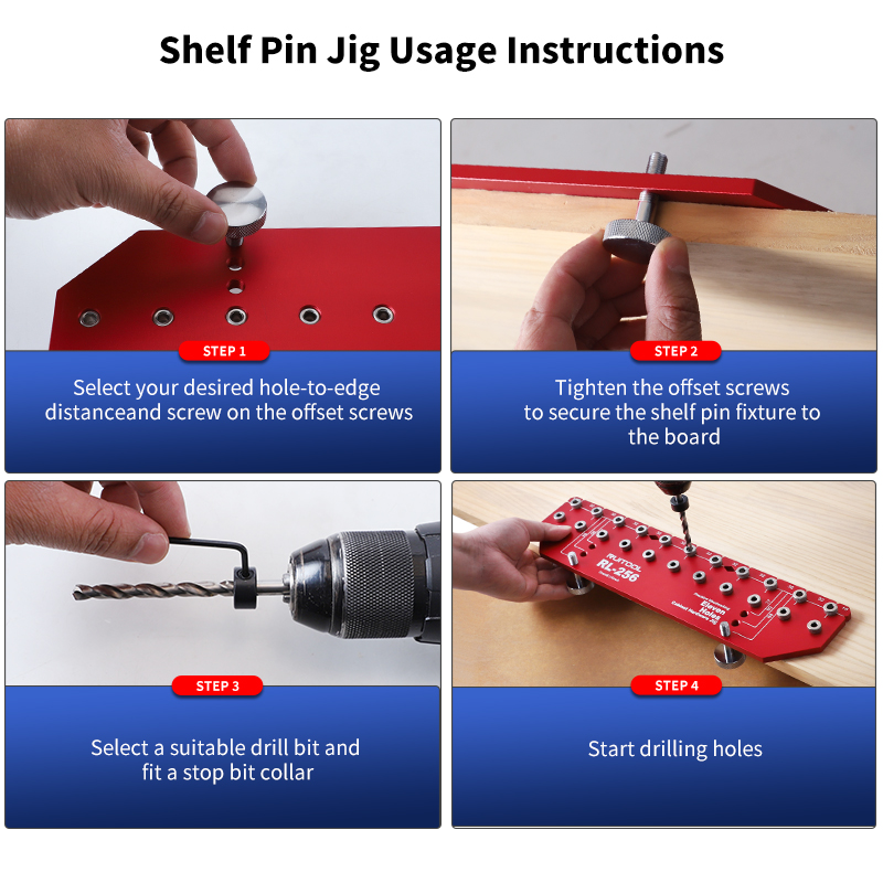 알루미늄 합금 선반 핀 지그 세트, 선반 핀 드릴 가이 - Dowel Jig Kit 리뷰 및 가격