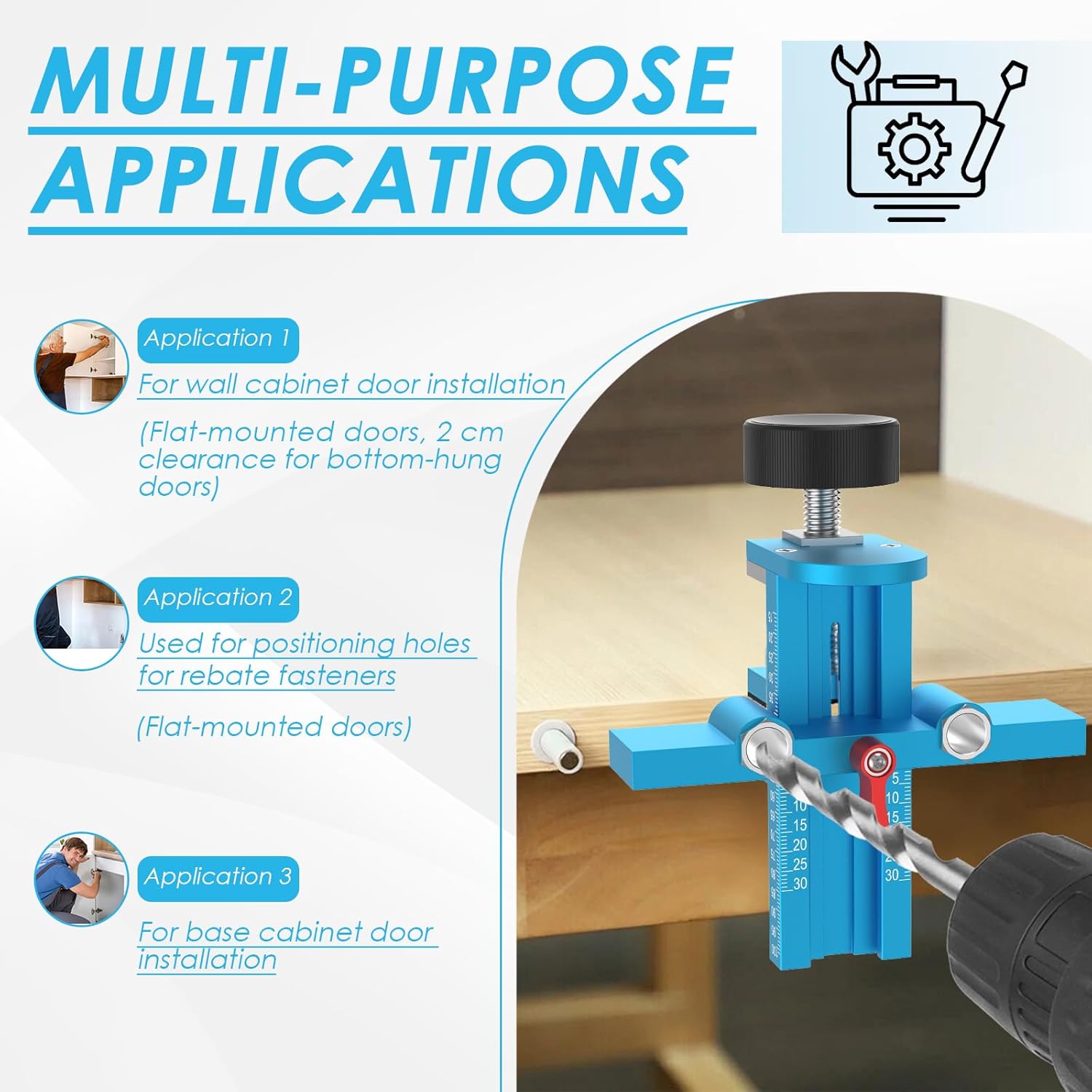 3 in 1 캐비닛 도어 장착 지그 리바운드 장치 도구 - Dowel Jig Kit 리뷰 및 가격